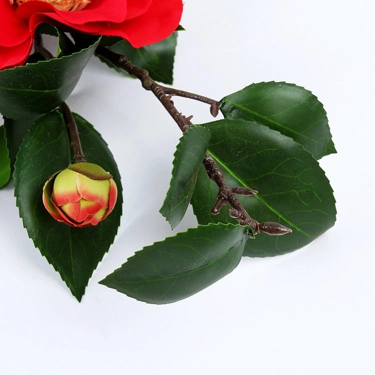 06 Camellia Artificial Silk Flowers 58cm Stem Red CAMELLIA002