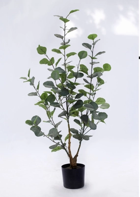 0.95 meter/3?? Tall Faux Silver dollar Ficus Eucalyptus Tree in a pot artificial flower bouquet  