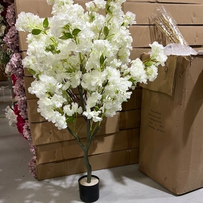 100 CM Tall White Cherry Blossom  Tree realistic flower bouquet  
