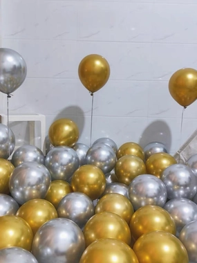 100pcs 5?? metallic gold single layer balloon artificial flower bouquet  