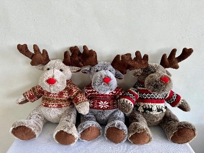 10?? Christmas sweater Moose plush toy stuffed animal FY23060( Gray) artificial flower bouquet  