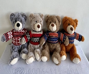 10?? Christmas sweater plush toy stuffed bear FY23066(Dark Brown) artificial flower bouquet  
