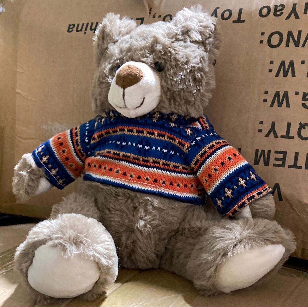 10?? Christmas sweater plush toy stuffed bear FY23066(Dark Brown)