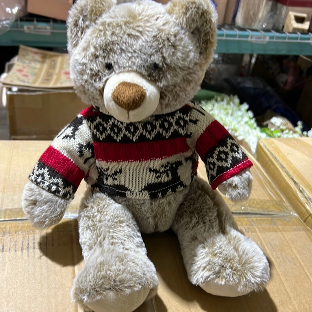 10?? Christmas sweater plush toy stuffed bear FY23066(Light Brown)