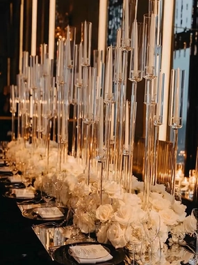 10-head CRYSTAL Candelabra Candleholder (Long Rectangle Base),aesthetic flower vase