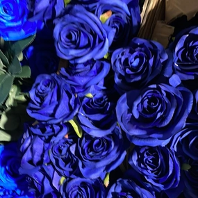 10 head Rose  dark Royal/ Navy Blue artificial flower bouquet  