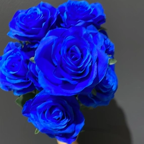 10 head Rose Light Royal blue artificial flower bouquet  