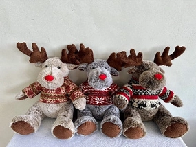 10 light brown Christmas sweater Moose plush toy stuffed animal FY23060 realistic flower bouquet  