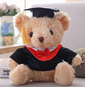 11 Graduation Brown Bear realistic flower bouquet  