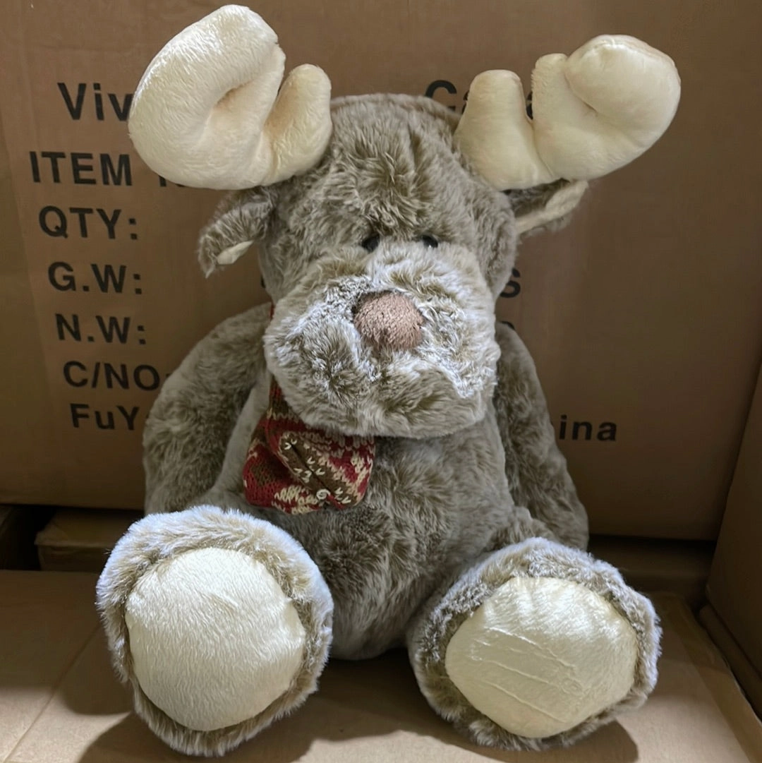 12 Christmas Moose plush toy stuffed animal FY23014( light brown)