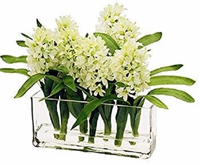 12" Long and Low Clear Glass Vase,aesthetic flower vase