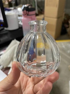 150ml Pumpkin Little Striped Bud Vase Small vase,aesthetic flower vase