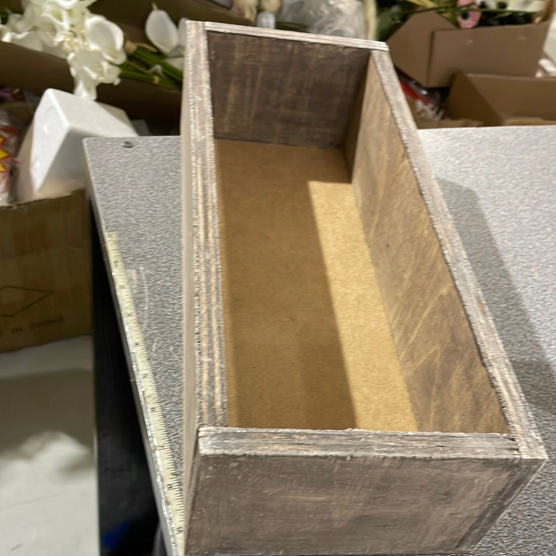 15L x6 wide Wood Color Box Long and Low Vase