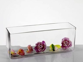 16"x4.5" Long and Low Vase,aesthetic flower vase