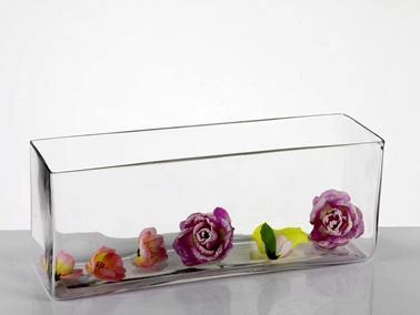 16"x4.5" Long and Low Vase,aesthetic flower vase