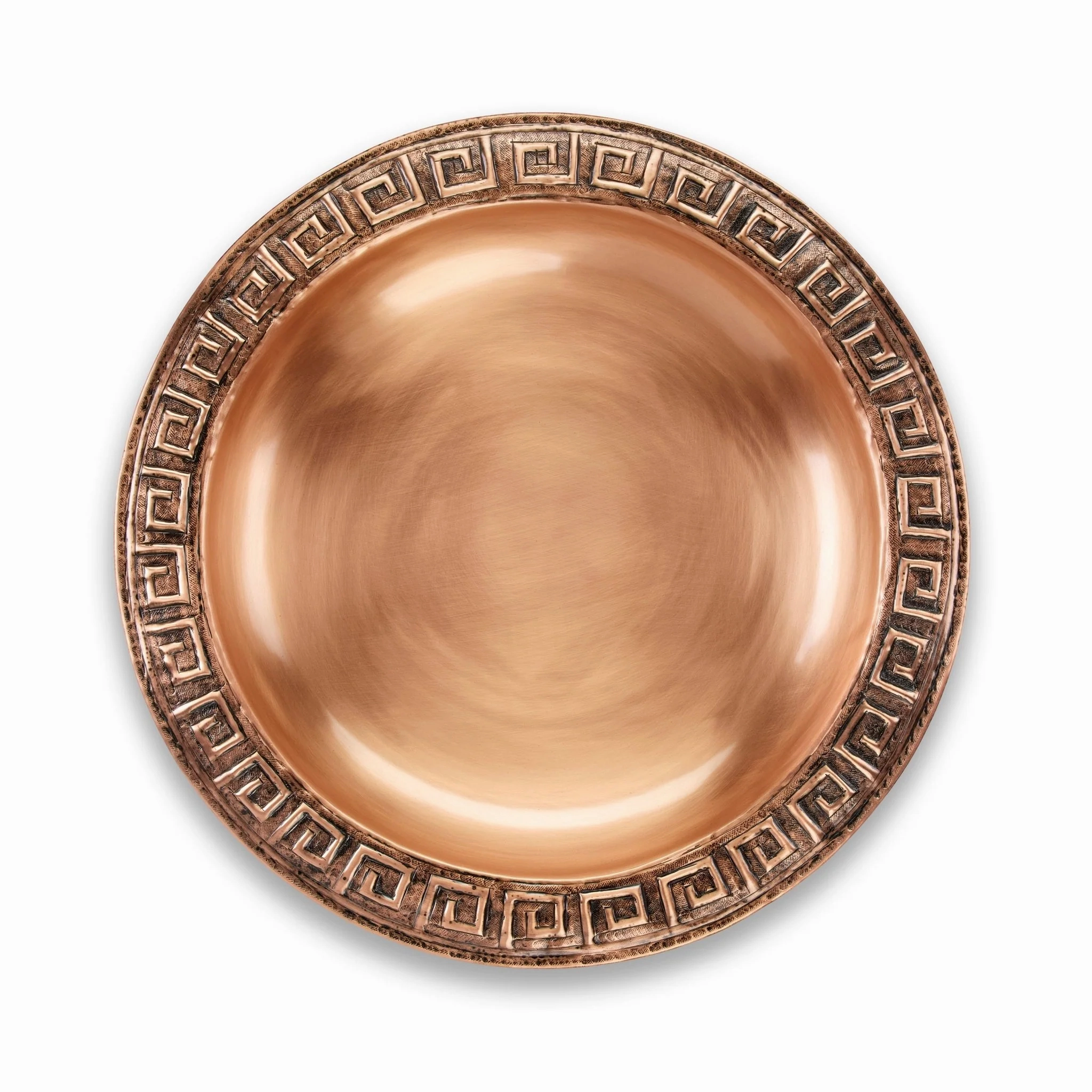 18" Greek-Inspired Copper Birdbath with Garden Pole