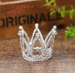 1.5?? Little gold crown cake Topper artificial flower bouquet  