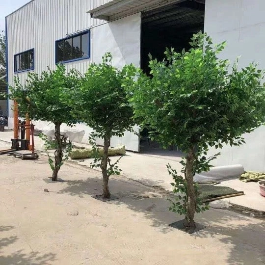 1m meter Small Green leaf Ficus Tree short mini artificial flower bouquet  
