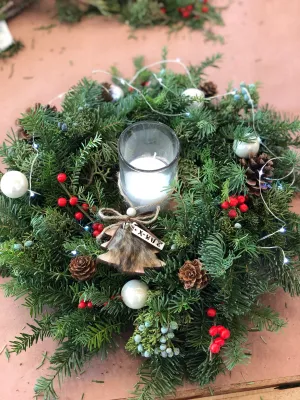 2 in 1 Holiday Wreath/Centrepiece,realistic flower bouquet 