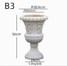 20 Tall urn White B3 Heavy Magnesium oxide,aesthetic flower vase