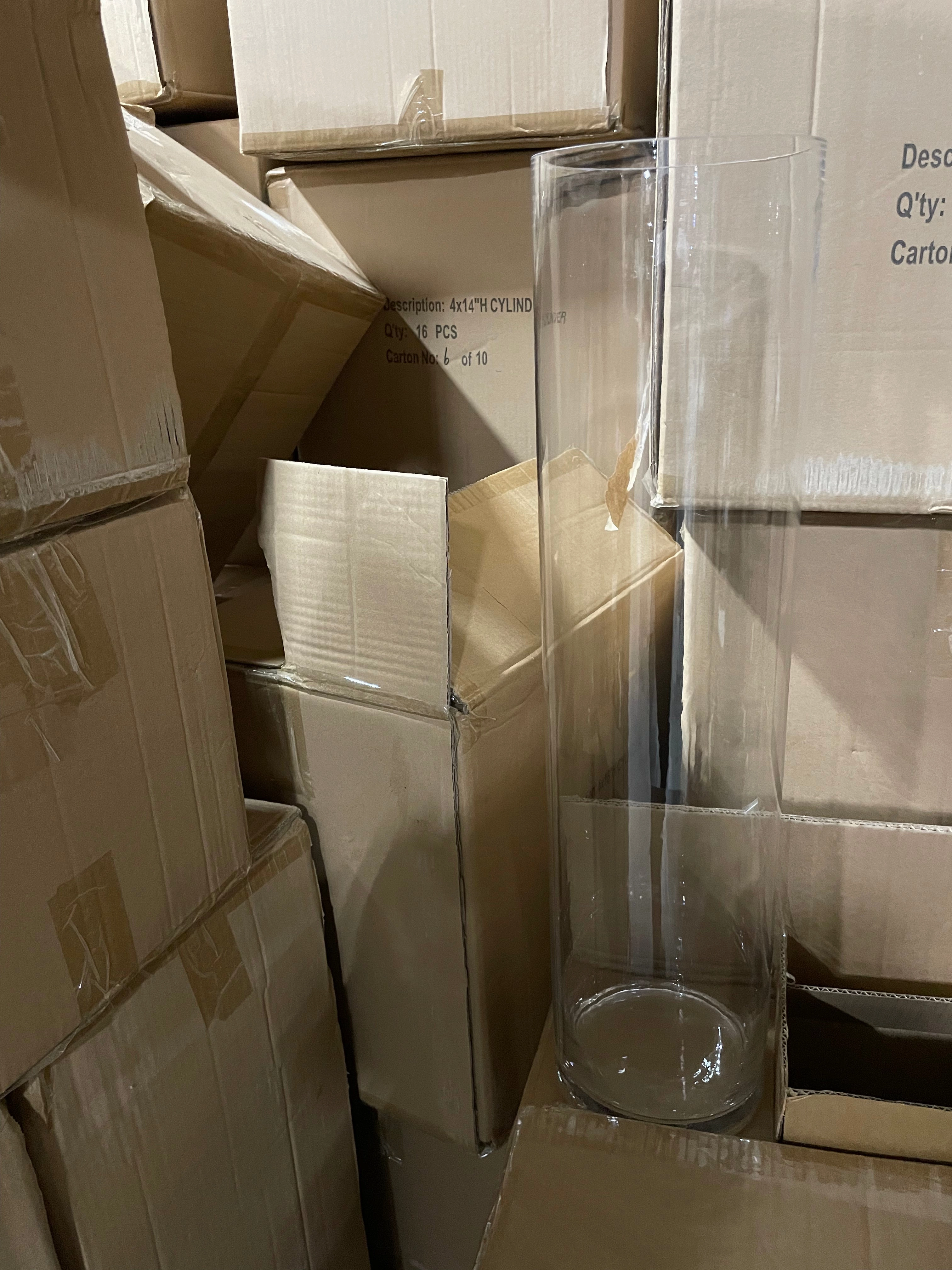 24"x6d Cylinder Vase  DIY Wedding Supply