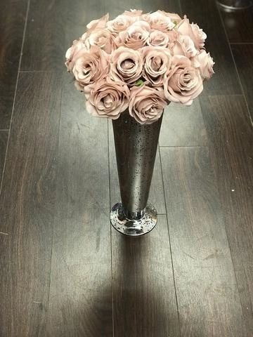 28" MERCURY rose GOLD TRUMPET VASE