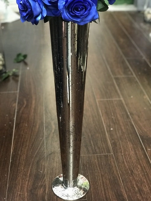 28" MERCURY rose GOLD TRUMPET VASE