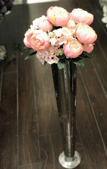 28" MERCURY rose GOLD TRUMPET VASE