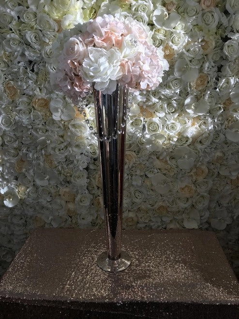 28" MERCURY rose GOLD TRUMPET VASE