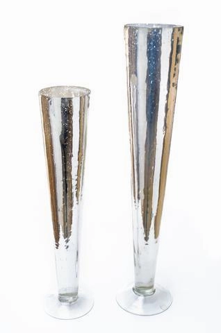28" MERCURY rose GOLD TRUMPET VASE
