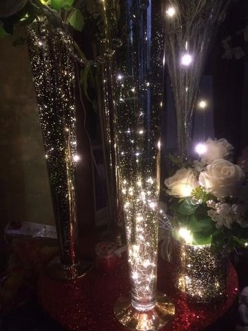 28" MERCURY rose GOLD TRUMPET VASE