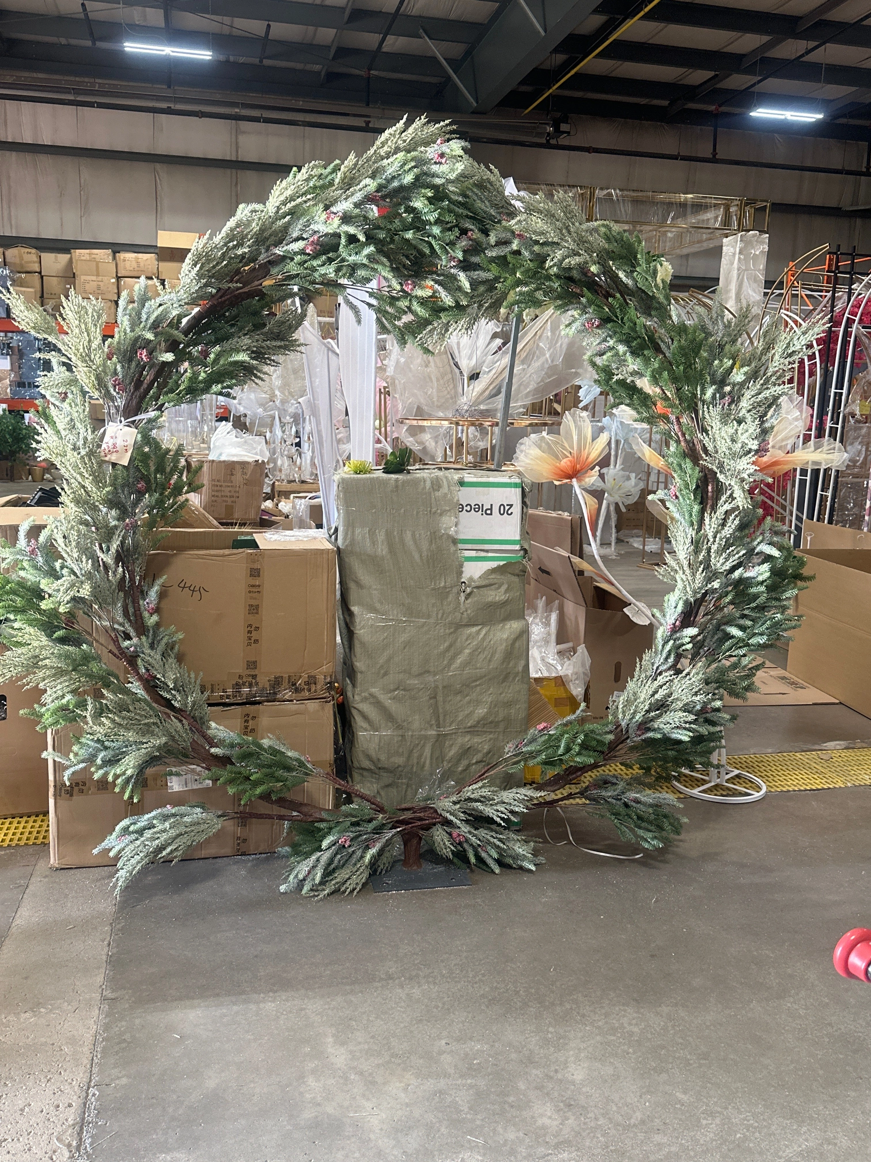 2.2 meter Tall Faux Christmas Round Tree Circle xmas realistic flower bouquet  