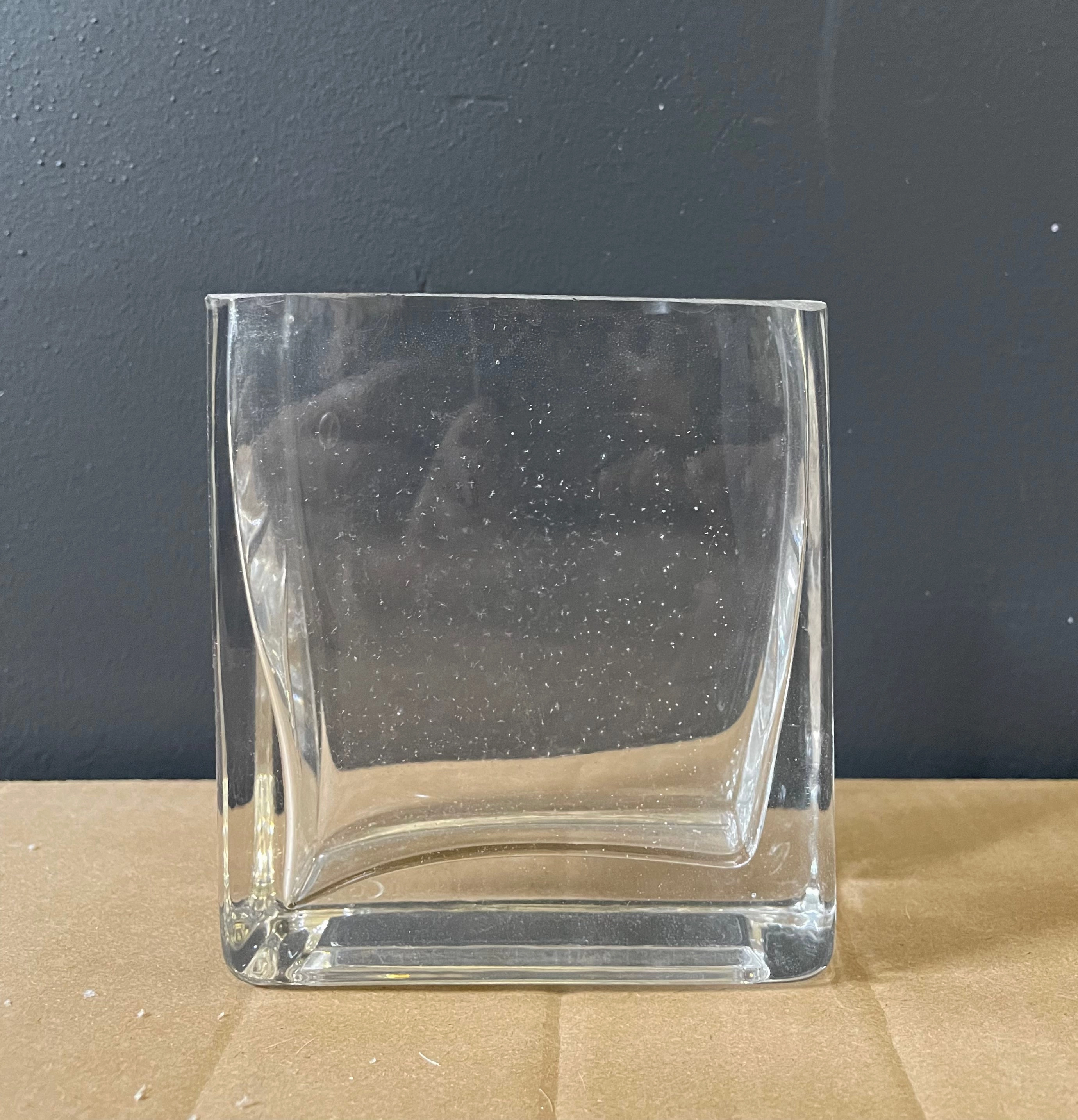 2"x4"x4"Thin Screen Cube Vase Clear Glass wedding centerpiece Hand Made
