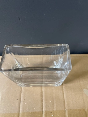 2"x4"x4"Thin Screen Cube Vase Clear Glass wedding centerpiece Hand Made,aesthetic flower vase