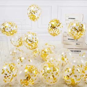 30 pcs 12 metallic shiny gold balloon realistic flower bouquet  