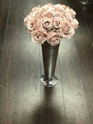 32" MERCURY rose GOLD TRUMPET VASE