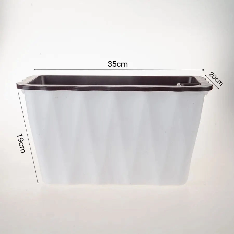 35cm White Rectangular Outdoor Planter