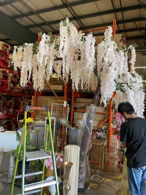 3.2 meter Tall Faux Cherry  Tree with artificial flower wisteria L shaped XDTAP2-P realistic flower bouquet  