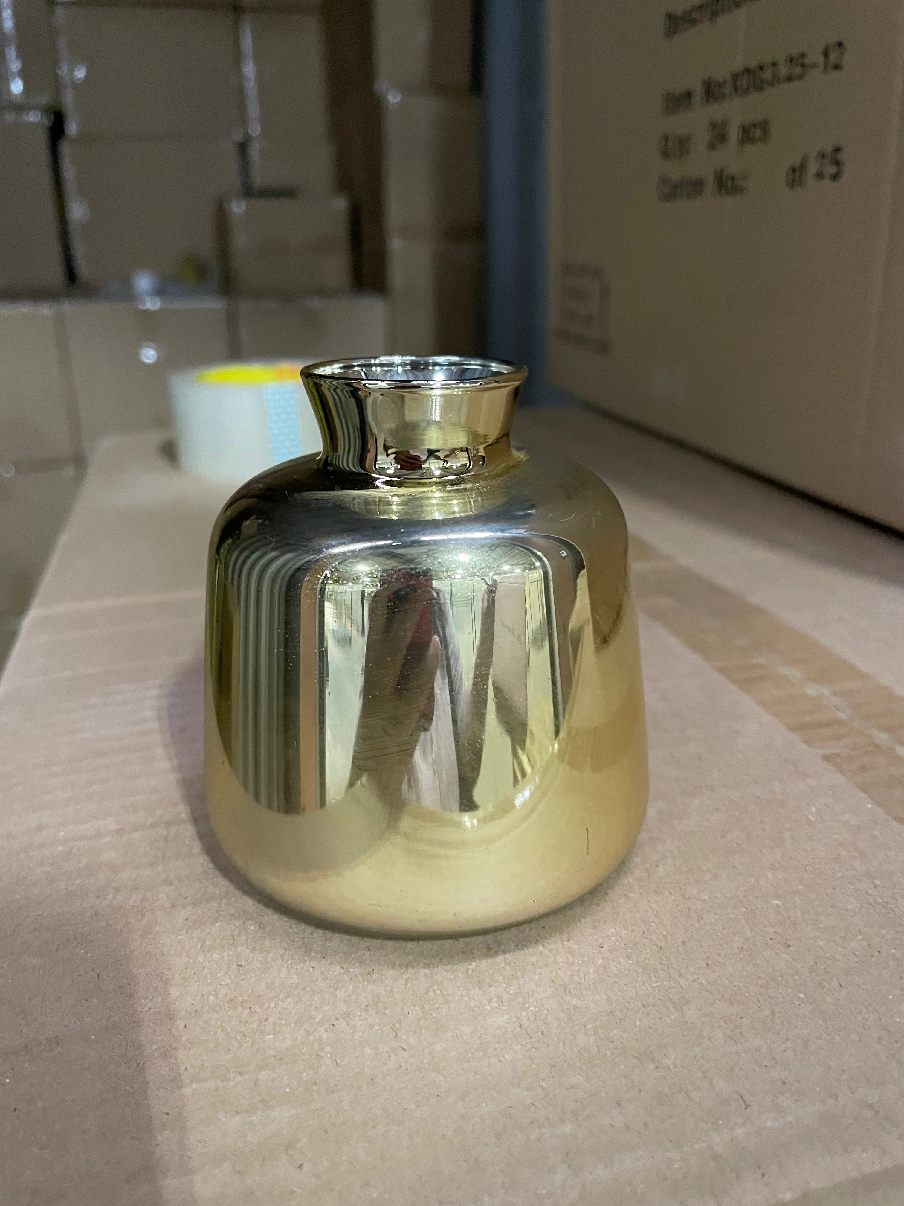 3" Gold Bud Vase (S) XDG2024G Small vase wedding centerpiece,aesthetic flower vase