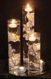 3/set Cylinder Vase 24"/20"/12"x4" DIY Wedding Supply