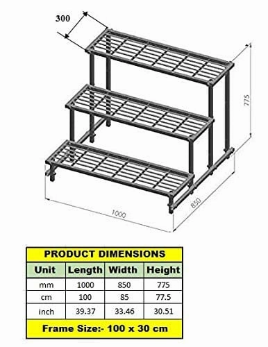 3-Step Metal Planter Stand (100x85x77.5cm)