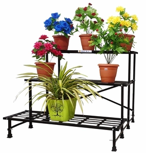 3-Step Metal Planter Stand (100x85x77.5cm),plant shelf accessories