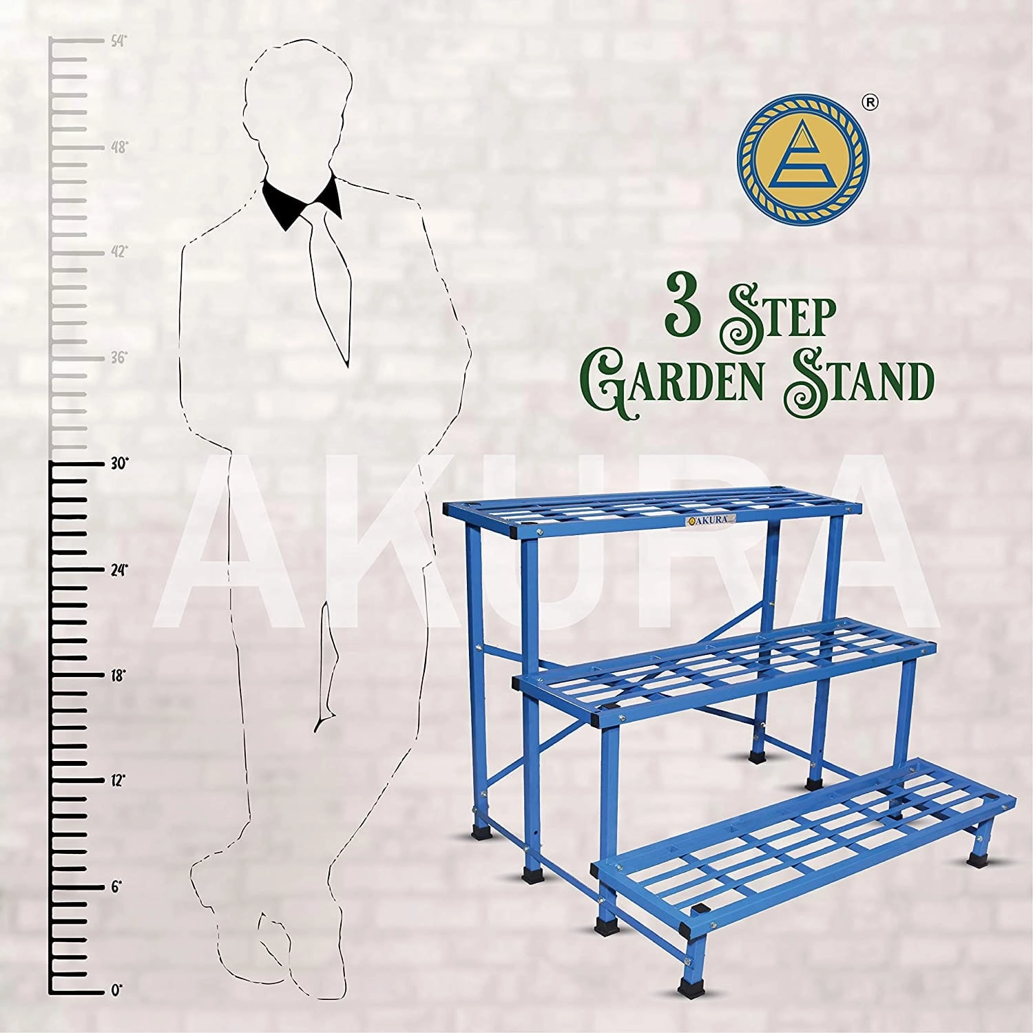 3-Step Metal Planter Stand (100x85x77.5cm)
