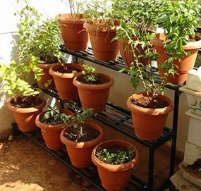 3-Step Metal Planter Stand,plant shelf accessories