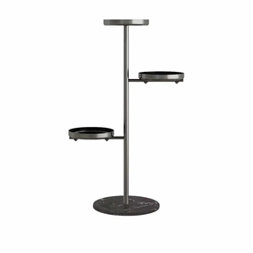 3 Tier Black Plant Stand for 3 Planters,plant shelf accessories