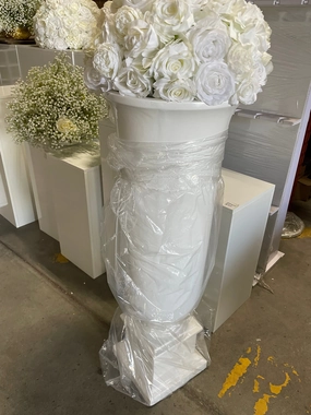 40 Tall White Urn,aesthetic flower vase