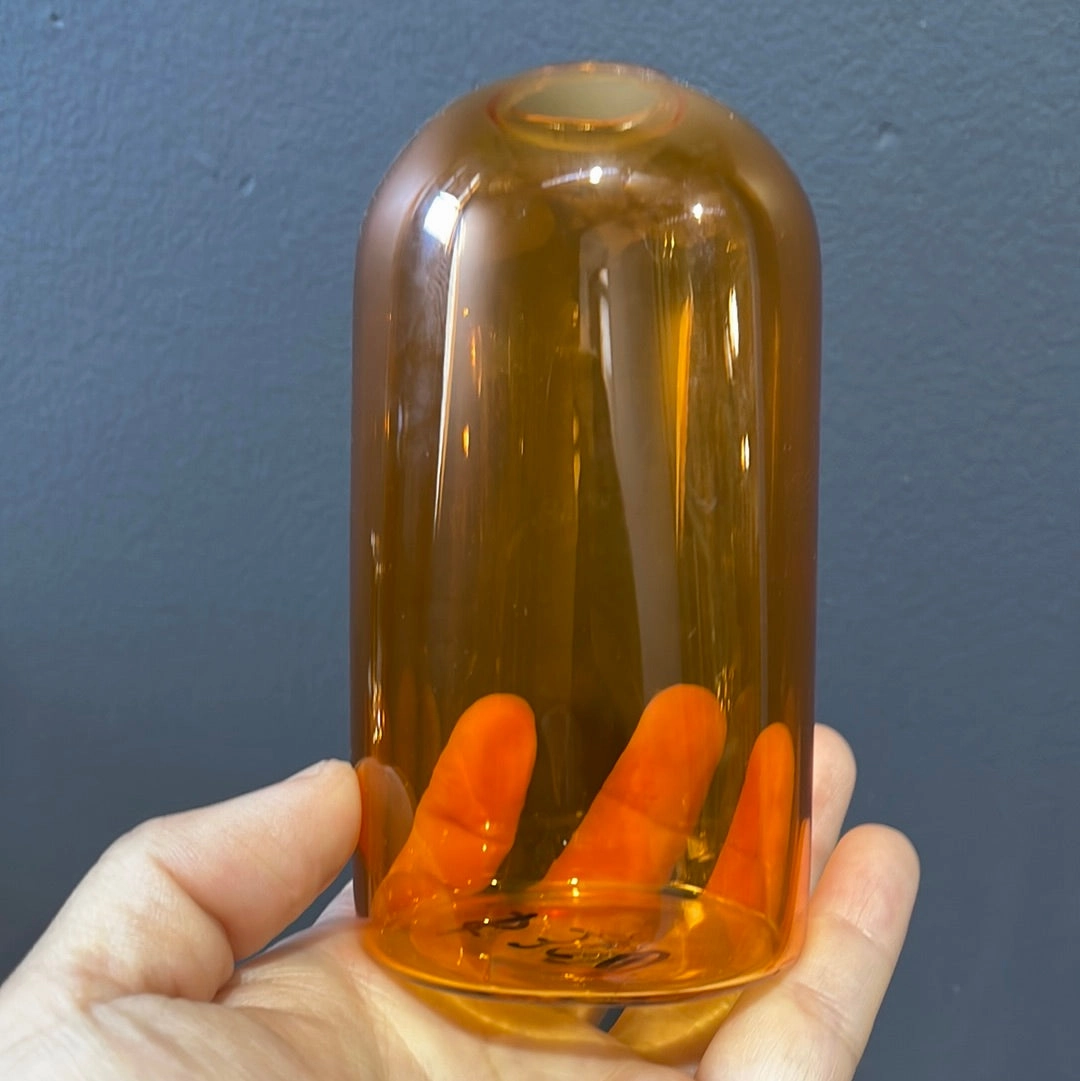 4.3" amber Bud Vase (S) Lampwork Small vase wedding centerpiece,aesthetic flower vase