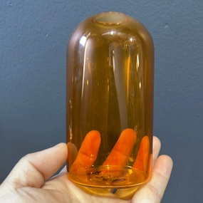 4.3" amber Bud Vase (S) Lampwork Small vase wedding centerpiece,aesthetic flower vase