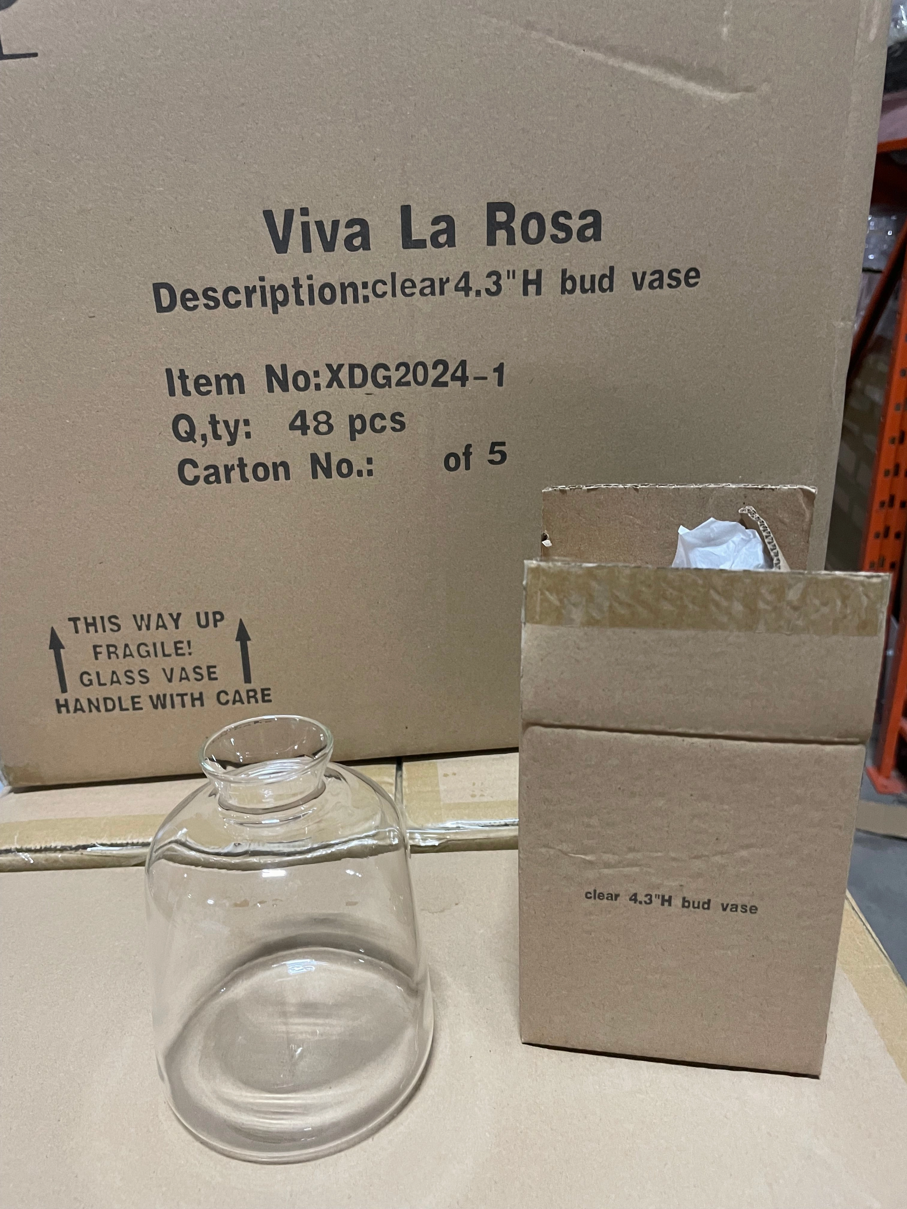 4.3" Clear Bud Vase (M) XDG2024G-1 round vase wedding centerpiece bubble