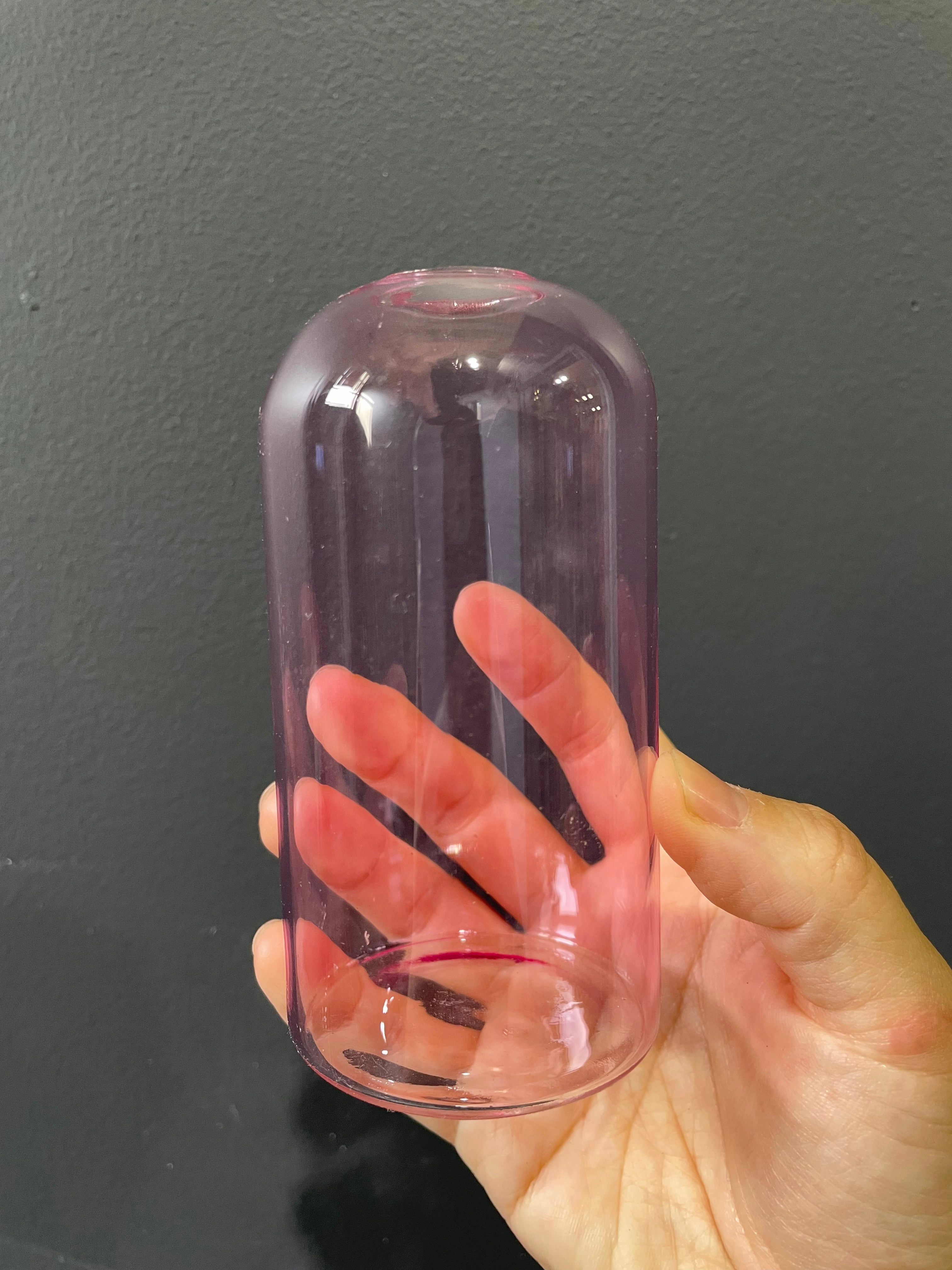 4.3" Pink Bud Vase (S) Lampwork Small vase wedding centerpiece,aesthetic flower vase